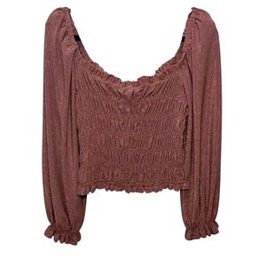 Astr Shimmering Mauve Crop Top